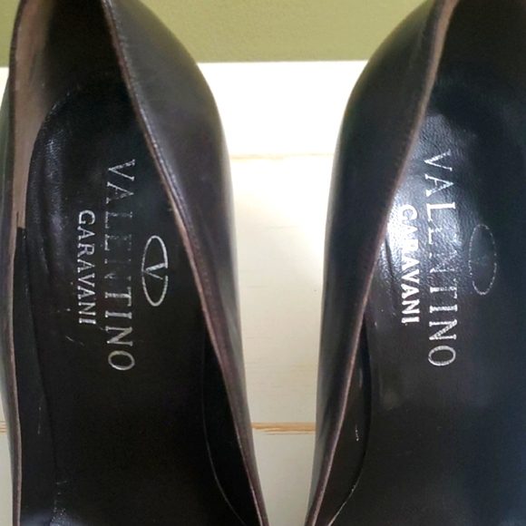 Valentino Garavani | Brown Leather and Suede Pumps with Laces Sz 37 - Picture 5 of 11